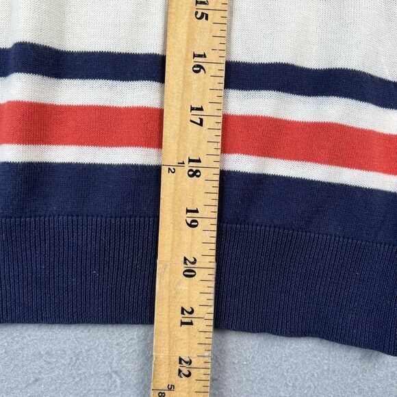 Armand Ventilo Sweater Women’s XS Striped 3/4 Sleeve Beaded Neck Accent Cotton - Picture 9 of 16